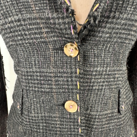 WET SEAL Y2K PLAID COTTON BLAZER JACKET Womens S Button Preppy Academia Girl - Picture 7 of 15